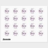 Sticker Rond Meilleur Boss Jamais Puple Calligraphie (Feuille)