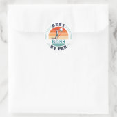 Sticker Rond Meilleur Boss Par Par Par Custom Retro (Sac)