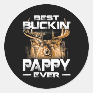 Sticker Rond Meilleur Buckin' Pappy Jamais Tee Deer Chasse Buck