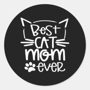 Sticker Rond Meilleur Chat Maman Jamais Génial Pour Les Animaux