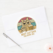 Sticker Rond meilleur chat papa (Enveloppe)