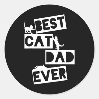 Sticker Rond Meilleur Chat Papa Evers Chat Papa
