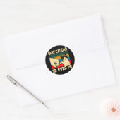 Sticker Rond Meilleur Chat Papa Jamais Drôle Chat Papa Père Pèr (Enveloppe)