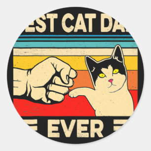 Sticker Rond Meilleur Chat Papa Jamais Drôle Chat Papa Père Pèr