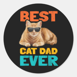 Sticker Rond Meilleur Chat Papa Jamais Drôle Propriétaire De Ch