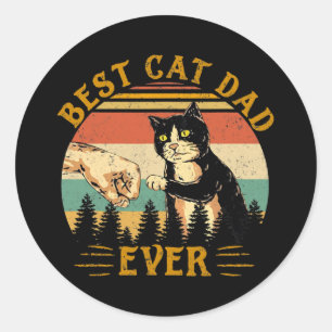 Sticker Rond Meilleur Chat Papa Jamais Drôle Tuxedo Chat Daddy 