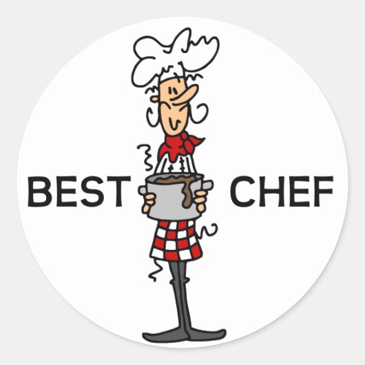 Sticker Rond Meilleur chef (Devant)