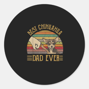 Sticker Rond meilleur chihuahuua dad evsunsunsunset