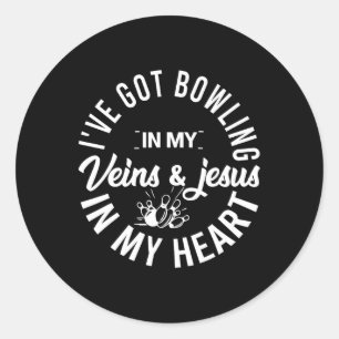 Sticker Rond Meilleur Conception De Bowling Pour Hommes Femmes
