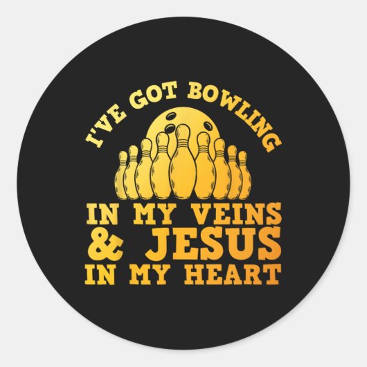 Sticker Rond Meilleur Conception De Bowling Pour Hommes Femmes (Devant)