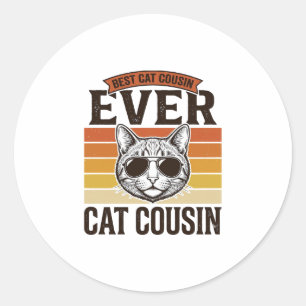 Sticker Rond Meilleur Cousin Chat Ever Création de Chemise Vint