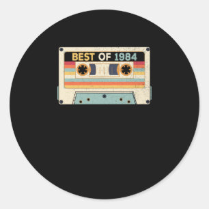 Sticker Rond Meilleur De 1984 Bande Cassette Anniversaire