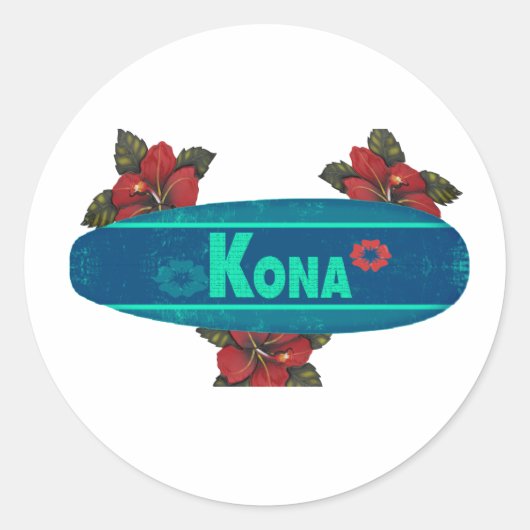 Sticker Rond Meilleur de Kona (Devant)