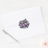 Sticker Rond Meilleur enseignant (Enveloppe)