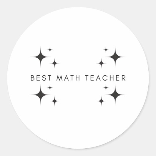 Sticker Rond Meilleur enseignant de mathématiques cadeaux toujo (Devant)