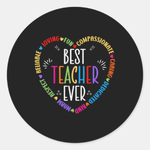 Sticker Rond Meilleur enseignant jamais enseignant motivation a