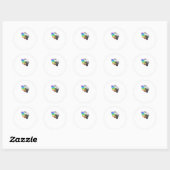 Sticker Rond Meilleur Ensemble Design Minimaliste Noir Propre (Feuille)