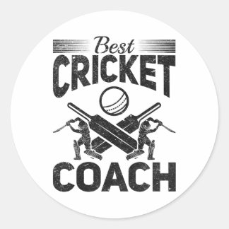 Sticker Rond Meilleur entraîneur de cricket - Joueur de cricket