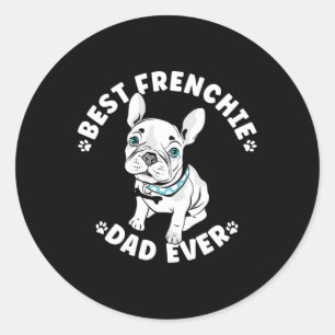 Sticker Rond Meilleur Français Papa Jamais Américain Buldog