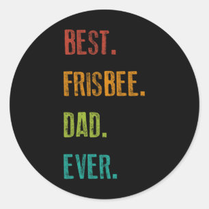 Sticker Rond Meilleur Frisbee Papa Frisbee Ever Vintage Ultimat