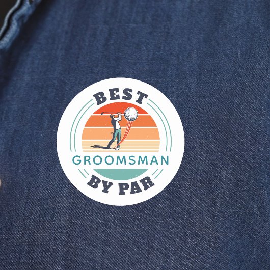Sticker Rond Meilleur Garçon D'Honneur Par Par Mariage Rétro Pe
