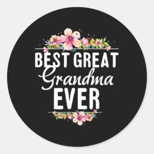 Sticker Rond Meilleur grand grand-mère jamais floral