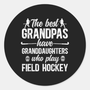 Sticker Rond Meilleur Grand-Père de Hockey sur Gazon Joueur de