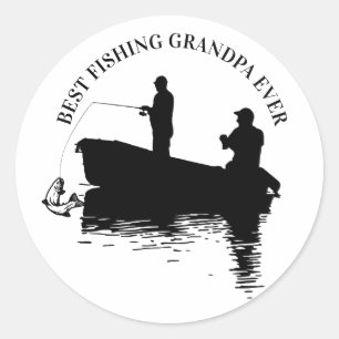 Sticker Rond Meilleur grand-père de pêche Fête des pères jamais