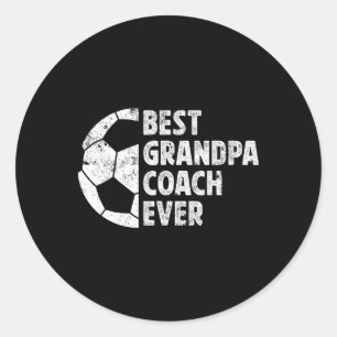 Sticker Rond Meilleur Grand-Père Entraîneur de Football Grand-P