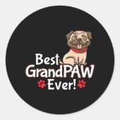 Sticker Rond Meilleur Grand-Père GrandPAW jamais (Devant)
