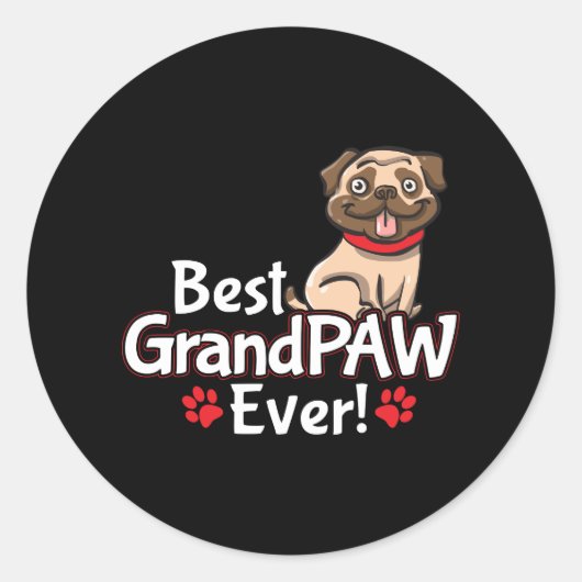 Sticker Rond Meilleur Grand-Père GrandPAW jamais (Devant)