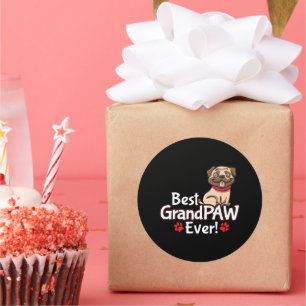 Sticker Rond Meilleur Grand-Père GrandPAW jamais
