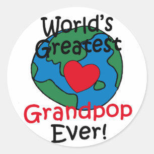 Sticker Rond Meilleur Grandpop au Monde Cœur