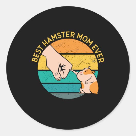 Sticker Rond Meilleur Hamster Maman Jamais Maman Maman Maman Ma (Devant)