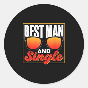 Sticker Rond Meilleur Homme Et Mariée À Parti Unique Groupe Bac