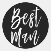 Sticker Rond Meilleur homme | Style de script Mariage noir (Devant)