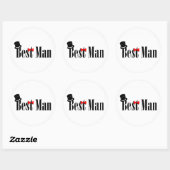 Sticker Rond Meilleur homme Top Hat (Feuille)