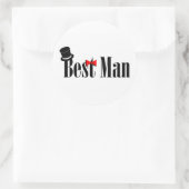 Sticker Rond Meilleur homme Top Hat (Sac)