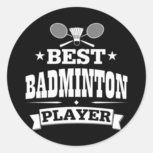 Sticker Rond Meilleur joueur de badminton (Devant)