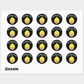Sticker Rond Meilleur Lemom Funny Lemon Pun Dark BG (Feuille)