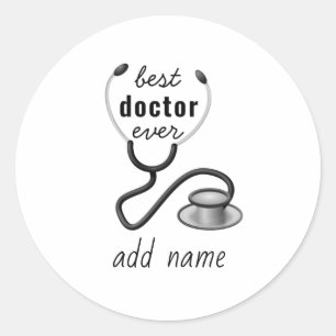 Sticker Rond Meilleur Médecin Jamais Appréciation Merci Docteur