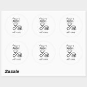 Sticker Rond Meilleur Médecin Personnalisé Merci Médecin (Feuille)