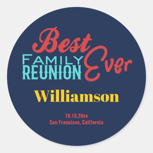 Sticker Rond Meilleur Monogramme Reunion Familiale (Devant)