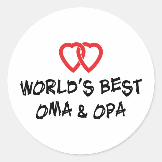 Sticker Rond Meilleur Oma & Opa au monde (Devant)