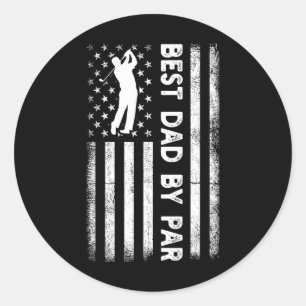 Sticker Rond Meilleur Papa 10 Drôle Fête des Pères Papa de Golf