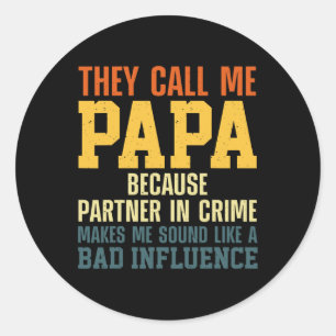 Sticker Rond Meilleur Papa Art Pour Grand-Père De Grand-Enfants