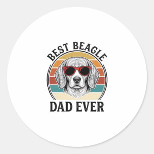 Sticker Rond Meilleur papa Beagle de tous les temps Design de t