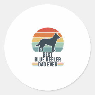 Sticker Rond Meilleur Papa Blue Heeler Vintage Design de T-shir
