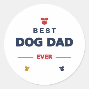 Sticker Rond Meilleur Papa Chien de Tous les Temps – Cadeau Pap