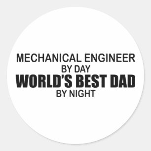 Sticker Rond Meilleur papa du monde - Ingénieur mécanique